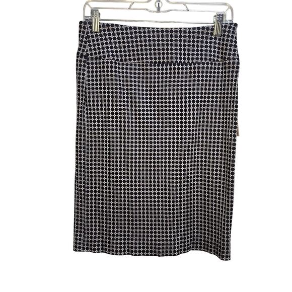 Stitch Fix Margaret M Christiana Skirt Navy White Circle Modest Medium NWT Slim - Picture 1 of 10
